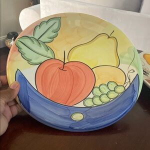 Bella Ceramica Alfresco Fruit Set Of 5 Dinner Plates 10 1/2"